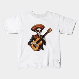 skeleton playing guitar Kids T-Shirt